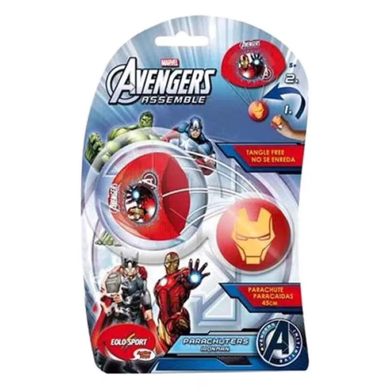 Multicolor Eolo-Marvel Iron Man Parachuterz Toy – High-Altitude Outdoor Action Figure & Parachute Set