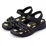 Women’s Floral Wedge Sandals – Open-Toe Ankle-Strap Summer Shoes
