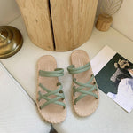 Women’s Elegant Square-Toe Flat Slide Sandals – Minimalist Faux-Leather Summer Shoes