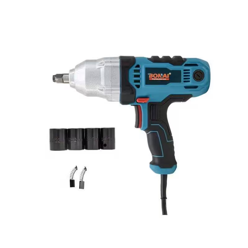Electric Impact Wrench - Black, BONAI BN-GW5-500 1500W Heavy-Duty Impact Wrench, 500Nm Reverse Torque, 100Nm Forward Torque, 3600RPM, 5200BPM, Dual Direction, 4pcs Socket Set, 220-240V