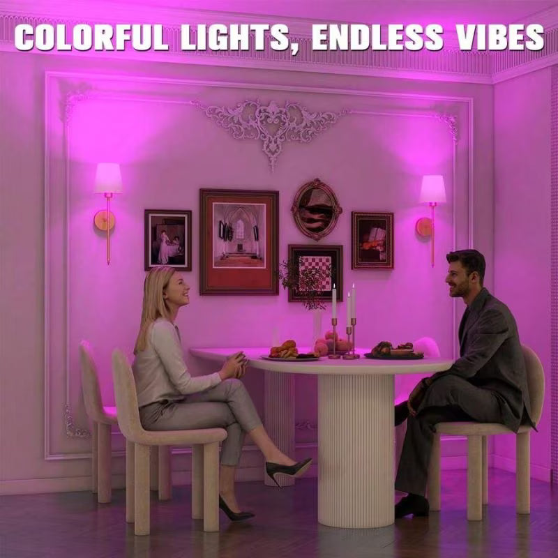 2pcs Rechargeable Wall Lights - Multicolor + 2pcs Golden, RGB LED Bedside Lamps with Remote Control, USB Powered Ambient Lighting, Decorative Wall Lamps, Night Lights & Reading Lamps