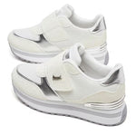 Women's Thick-Sole Sneakers – Height-Increasing, Solid Color, Fashionable Casual Sports Shoes