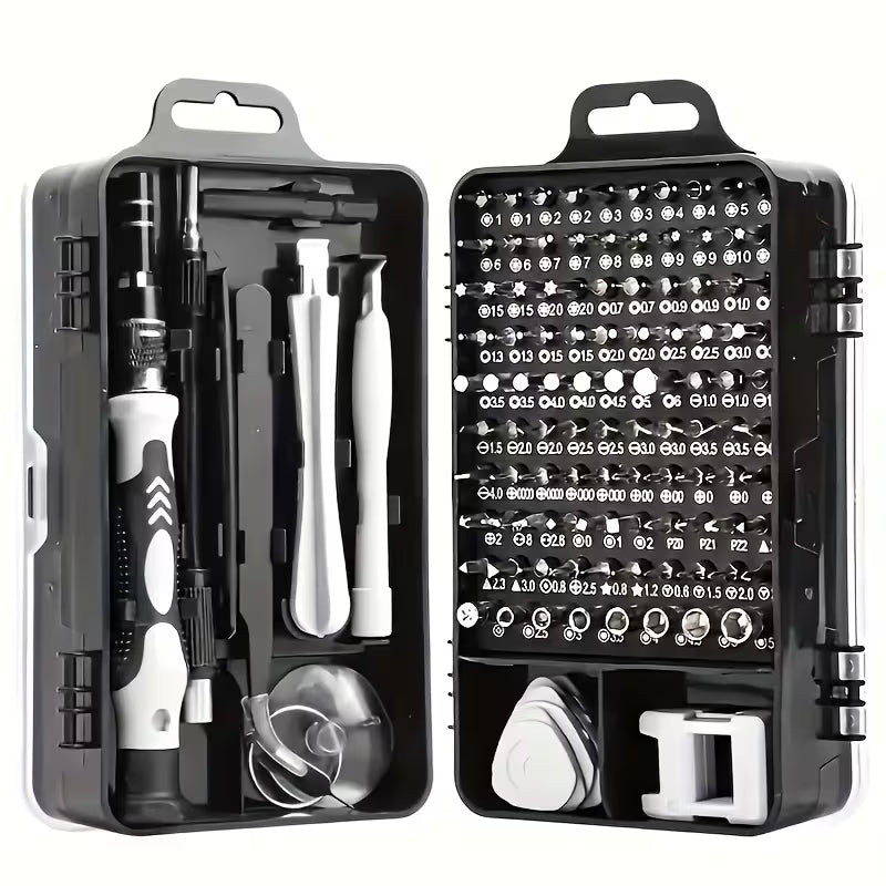 115-in-1 Multi-functional Precision Screwdriver Set - Black & Silver, Ultra Durable Small Repair Kit, PC Accessories Tool Set, PS5 Repair Kit, Precision Screwdriver Set for MacBook, Computer, Laptop, Watch, PS4, Xbox, Glasses, Gaming Console & More