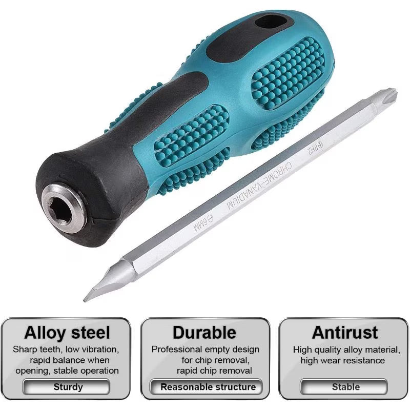 Double-Ended Screwdriver - Default Color, PH2 Phillips Dual-Purpose Screwdriver, Round Metal Shank, Non-Slip Ergonomic Handle, Hand Tool for Home Appliances, Small & Medium Machinery Repairs