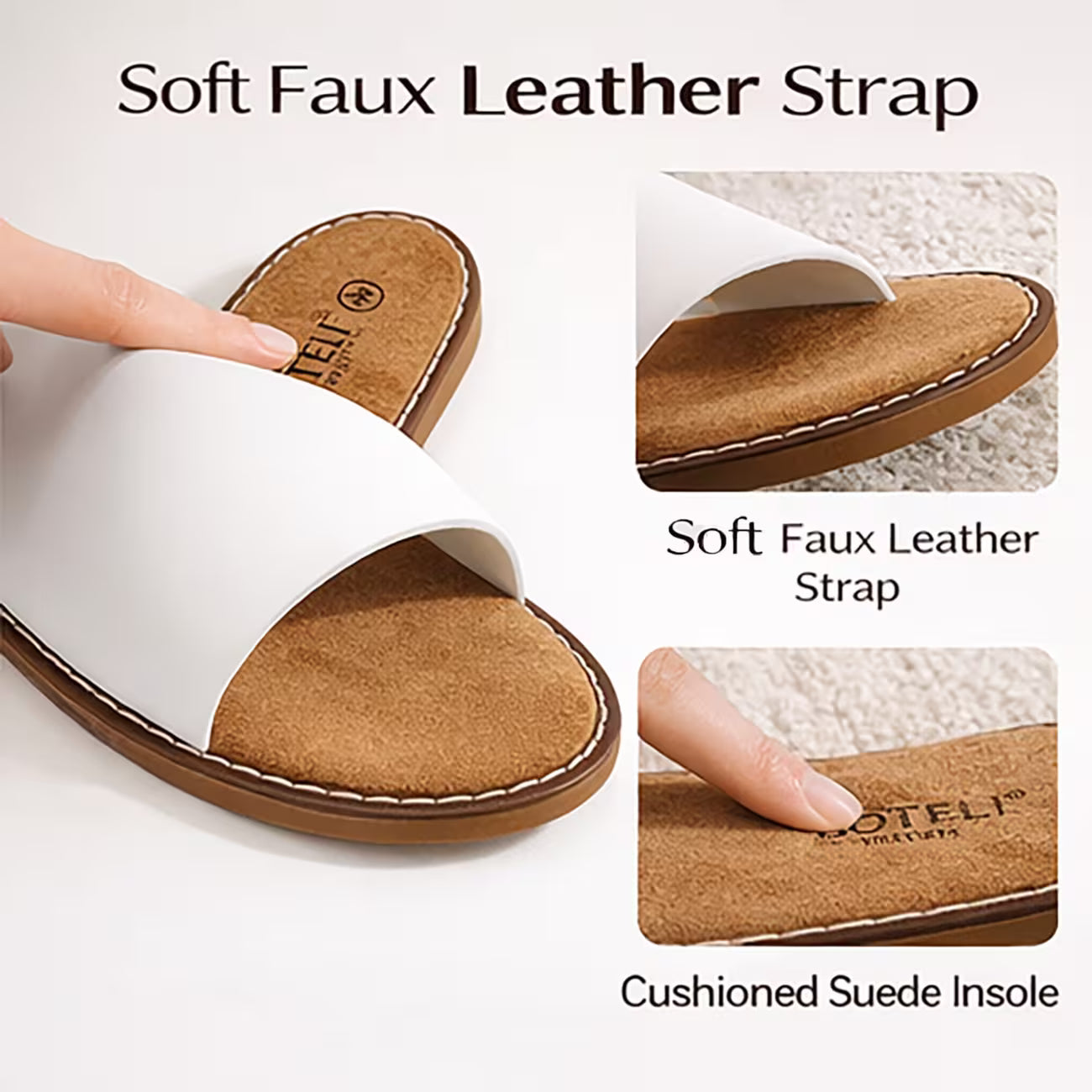 Women’s Flat Slide Sandals – Cushioned Insole Non-Slip Casual Summer Shoes