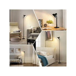 144.78cm Modern LED Floor Lamp - Black, Dimmable Standing Reading Lamp, 3000K-6500K Adjustable Color Temperature, Touch Switch, Adjustable Brightness & Height, USB Powered, Stylish Floor Light for Bedroom & Living Room