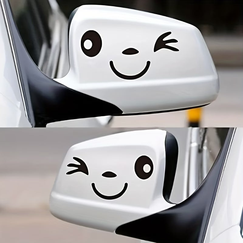 2-Piece Cute Smiley Face Car Stickers