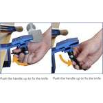 Fixed Angle Knife Sharpener - Blue & Silver, Professional 15 Degree Sharpening System with Speed Clip, 6 Sharpening Stones, Adjustable Knife Sharpening Kit for Home & Kitchen Use