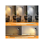 144.78cm Modern LED Floor Lamp - Black, Dimmable Standing Reading Lamp, 3000K-6500K Adjustable Color Temperature, Touch Switch, Adjustable Brightness & Height, USB Powered, Stylish Floor Light for Bedroom & Living Room