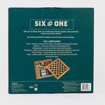 6-in-1 Wooden Toy Set - Default Color Multi-Game Wooden Board Set, Classic Strategy & Family Games for Kids and Adults, Educational Tabletop Game Collection for Home & Travel