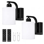 2pcs Rechargeable Fabric Wall Lamps - Golden, Modern Wireless Bedside Sconces, Touch & Remote Control, Dimmable Color Adjustment, Timer & Memory Function, USB Powered, Suitable for Bedroom, Living Room, Hallway & Hotel