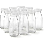LUXORAQ 200ml Clear Juice Bottles – 12-Pack Reusable Plastic Bottles with Leak-Proof Lids