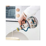 Ceramic Olive Oil & Vinegar Dispenser – Decorative Round Kitchen Bottle