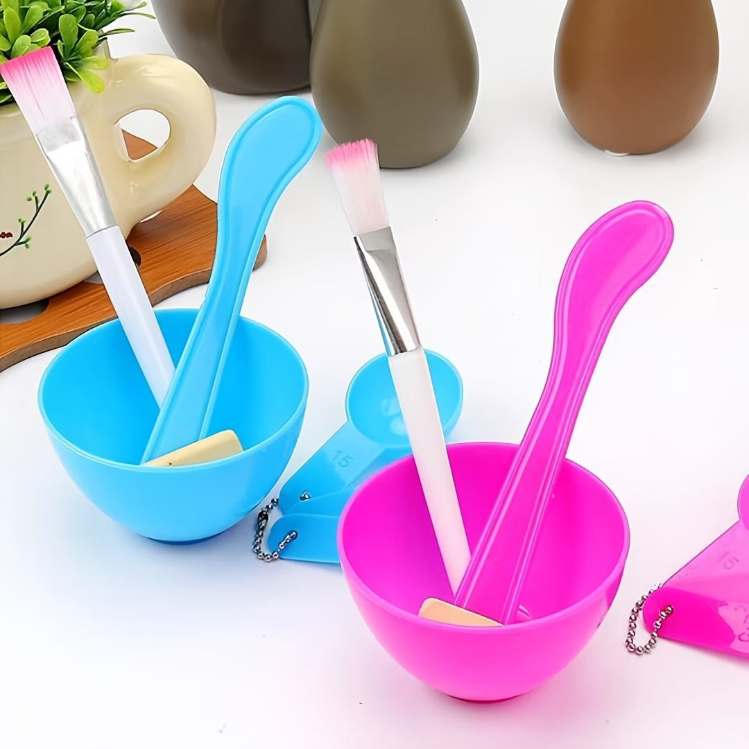 7-Piece DIY Face Mask Mixing Tool Set – Bowl, Brush, Stick & Measuring Spoons