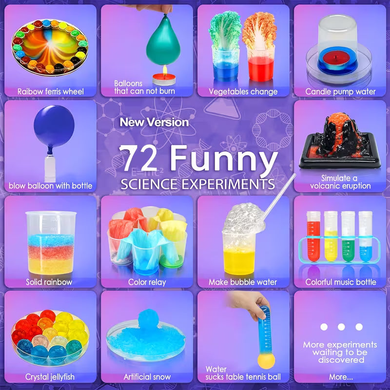 Multicolor 72+ Piece Science Lab Experiment Kit – Educational Science Toys & Learning Games for Kids Ages 8+
