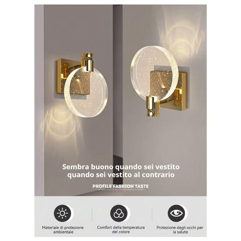 1pc Modern Crystal Bubble Shade Wall Light - Multicolor & Elegant Golden, 5W LED Sconce, 16cm High (6in), Crystal Decorative Wall Lamp, Modern Bedroom, Hallway & Bedside Lighting