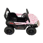 VLRA Super Sport Kids Electric Ride-On Jeep - Pink Off-Road Vehicle with Black Frame, Battery Powered 5-Speed Ride-On Car for Kids Ages 3-5, Outdoor Driving Toy