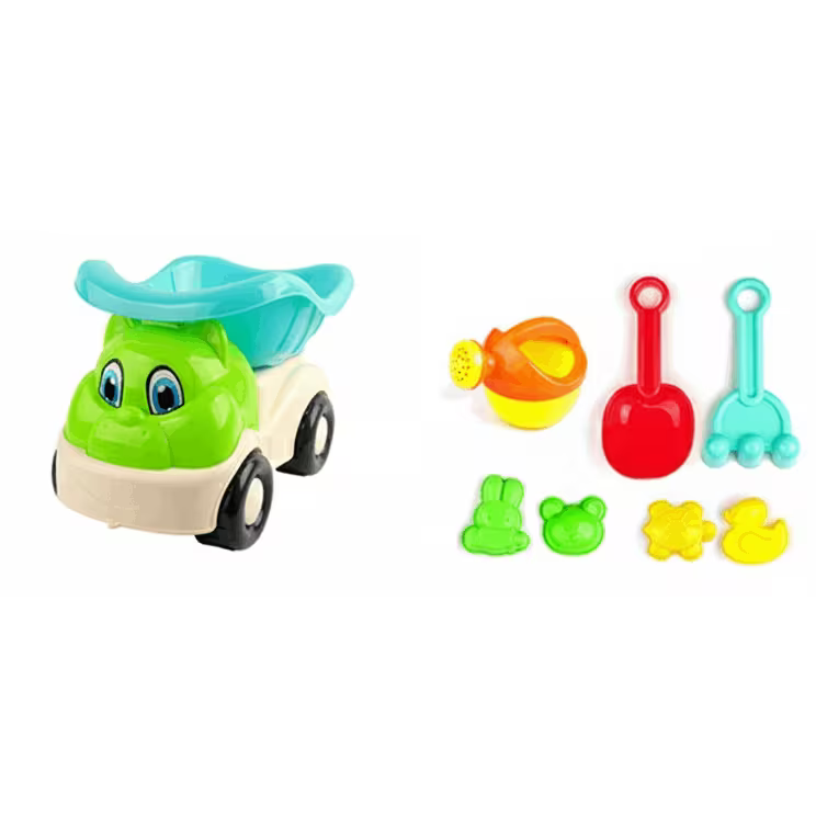 Kids Beach Sand Toy Set - Multicolor Dump Truck, Sand Moulds & Tools, Sandbox & Beach Construction Play Kit for Boys & Girls, Outdoor Creative Building Toy, Summer Water & Sand Play Set
