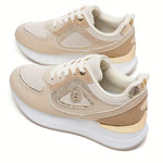Stylish Women's Athletic Sneakers – Patchwork Design, Lightweight Rubber Sole, Slip-Resistant