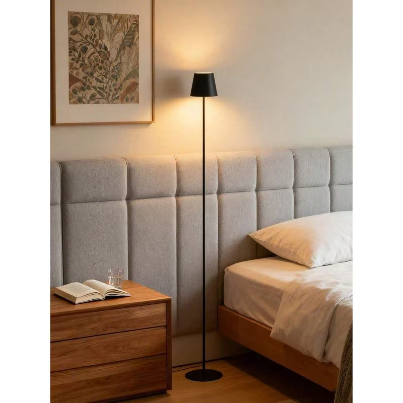 Rechargeable Floor Lamp – Multicolor & Black, Adjustable LED Reading Light with Touch Switch, Portable Ambient Night Lamp for Bedroom, Hallway, Desk & Home Decor