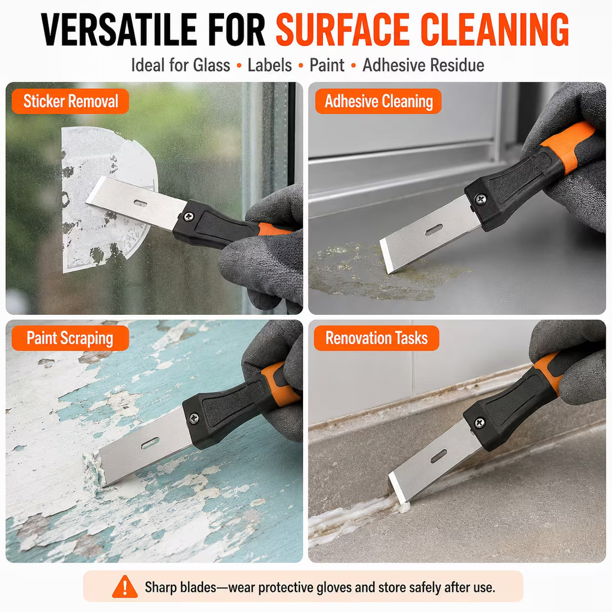 10pcs Heavy Duty Scraper Replacement Blades - 120 × 22mm Carbon Steel, Precision-Ground Scraper Blades for Paint, Glass, Wallpaper, Adhesive, Sealant & Surface Cleaning Tools