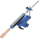 Fixed Angle Knife Sharpener - Blue & Silver, Professional 15 Degree Sharpening System with Speed Clip, 6 Sharpening Stones, Adjustable Knife Sharpening Kit for Home & Kitchen Use