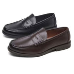 Men's Classic Slip-On Business Loafers – Dark Brown & Black