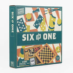 6-in-1 Wooden Toy Set - Default Color Multi-Game Wooden Board Set, Classic Strategy & Family Games for Kids and Adults, Educational Tabletop Game Collection for Home & Travel