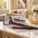 Professional Wide Plate Flat Iron Black Pink