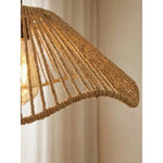 Retro Style Woven Paper Rope Shade Lamp - Yellow, Farmhouse Pendant Light, Rustic Decorative Hanging Lamp, Modern Rectangular Design for Restaurant, Tea Room, Office, Country House & Bar