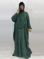 Plus Size Women’s Printed Prayer Robe with Attached Scarf – Comfortable & Breathable