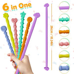 Mixed Color 6-Piece Sensory Sticks Fidget Toys – Flexible Silicone Calming Sticks for Stress Relief