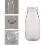 LUXORAQ 200ml Clear Juice Bottles – 12-Pack Reusable Plastic Bottles with Leak-Proof Lids