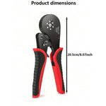 Manual Wire Crimping Tool - Black & Red, HSC8 16-6 Ring Terminal Crimper, 0.08-16mm² Wire Range, 30-5AWG, Aluminum Alloy Hand Crimping Pliers for Electrical Installation & Cable Terminals