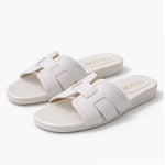 Women’s H-Strap Flat Slide Sandals – Lightweight Open-Toe Summer Shoes