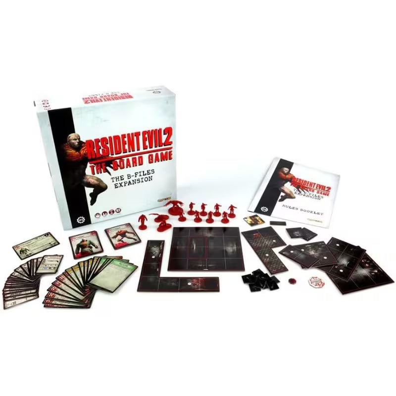 Resident Evil 2: The Board - B-Files Expansion, Default Color Strategy Board Game Expansion Set, Horror-Themed Tabletop Game for Fans & Players