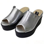 Ladies’ Open-Toe Wedge Mule Sandals – Elevated Block Heel Party Shoes
