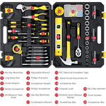 108pcs Home & Car Tool Kit – Yellow & Black, Portable Hand Tool Set with Organizer Box for Home Repair, Automotive Maintenance, DIY & Workshop
