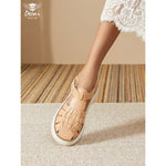 Women’s Woven Platform Sandals – Retro Casual Lightweight Summer Shoes