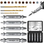8pcs Damaged Screw Extractor Set - Metal HSS Screw Remover Kit, 3 Twisted Drill Bits, Stubborn Screw & Bolt Removal Tools, Rusted Screw Extractor Set for Home, Workshop & DIY