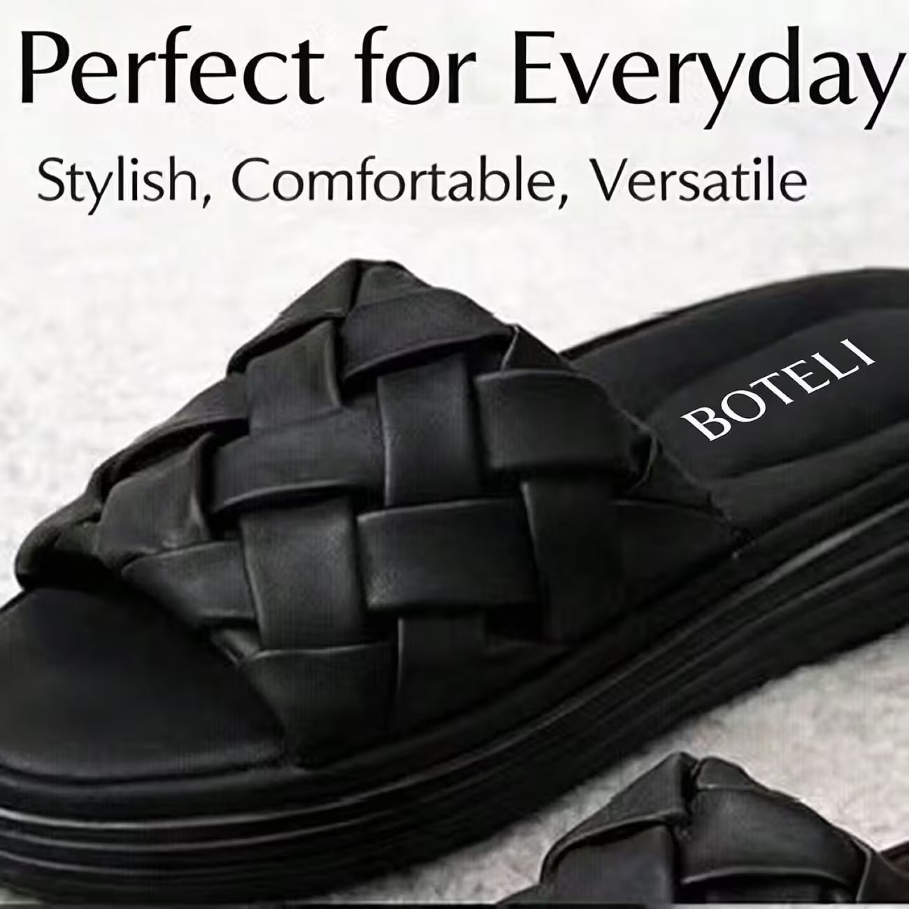 Women’s Braided Basketweave Platform Slides – Open-Toe Wedge Sandals with Cushioned Insole