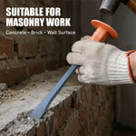 300mm Flat Masonry Chisel with Hand Guard (Gray) - 16 x 23mm Reinforced Hand Chisel for Concrete, Brick & Wall Work