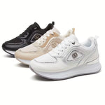 Stylish Women's Athletic Sneakers – Patchwork Design, Lightweight Rubber Sole, Slip-Resistant