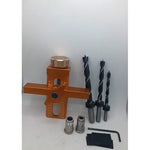 2-in-1 Cabinet Door Installation Template (Orange) - 6/8/10mm Perforated Mounting Jig with 7-40mm Range, Aluminum Alloy Woodworking Tool Kit