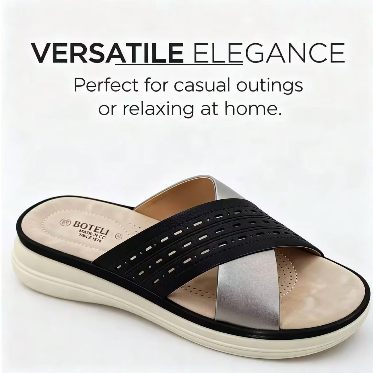 Women’s Crisscross Slide Sandals – Perforated Platform Wedge Summer Shoes