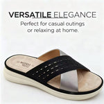 Women’s Crisscross Slide Sandals – Perforated Platform Wedge Summer Shoes
