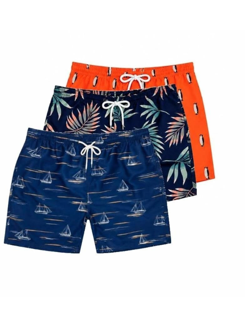 Men’s Colorful Summer Swim Shorts – 3 Stylish Graphic Designs