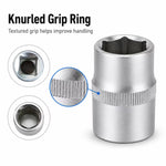 1/2-Inch Socket – Silver, 1/2-Inch Square Drive, 6-Point CR-V Chrome Vanadium Steel Socket for Ratchet, Breaker Bar & Automotive Repair