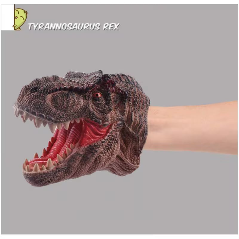 Realistic Dinosaur Hand Puppet – Soft Rubber Role Play Toy for Kids & Toddlers, Green Color
