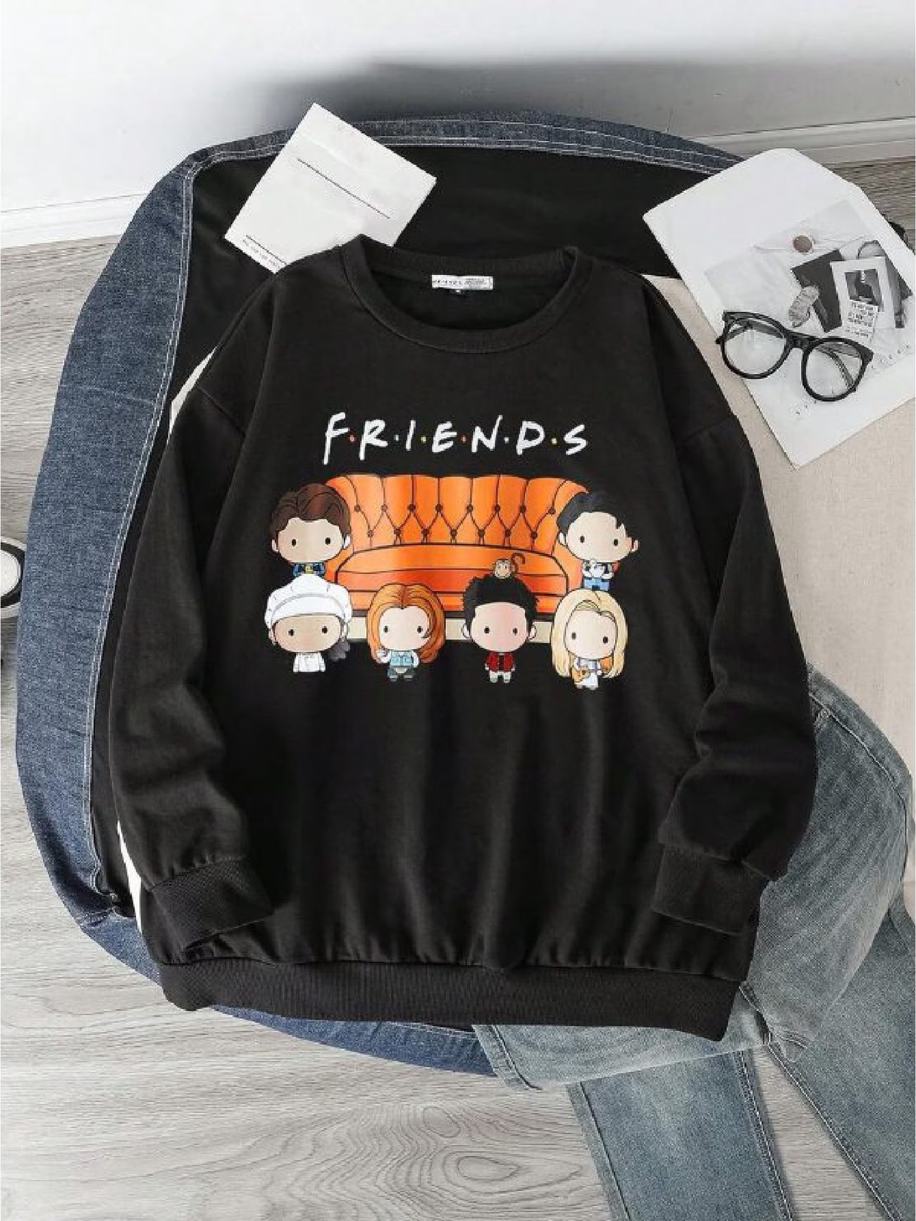 Plus Size Women’s Oversized Graphic T-Shirt – Casual Cartoon Print Drop Shoulder Top